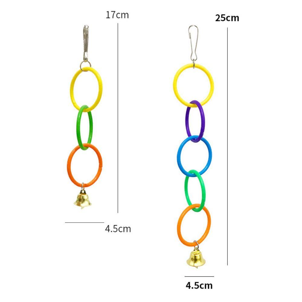 Colorful Bird Hanging Ring Toy With Bell Bird Exercise Play Toy Birdcage Accessories