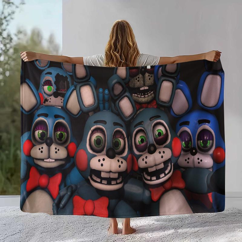 Horror Freddy F-FNAF Games Flannel Blanket,Ultra Soft Warm Plush Throw for Home Bedroom Bed Sofa Cover Office Camping Picnic