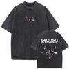 Rock Band Falling In Reverse Music Album Cover Washed Vintage T-shirt Men Retro Gothic Punk T Shirts Men's Oversized Streetwear