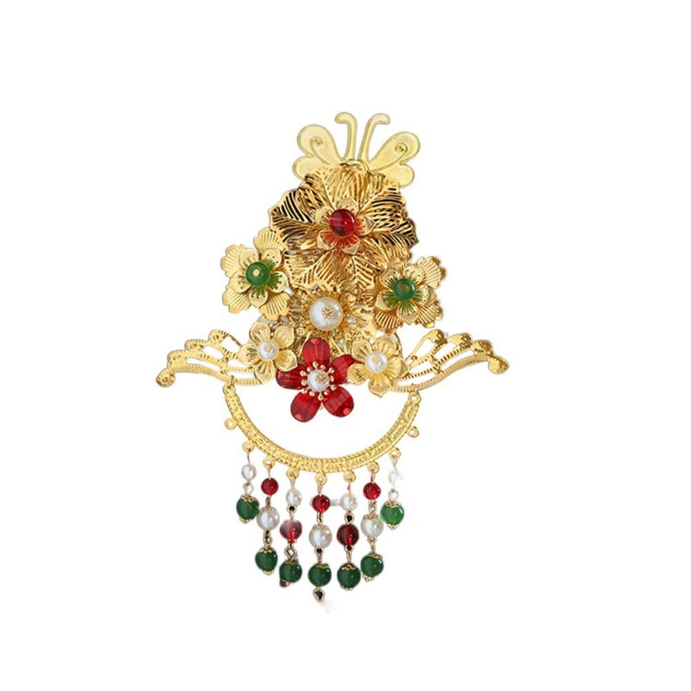 Gold Chinese Style Hairpin Floral Women Hair Stick Luxury Hanfu Hair Comb  Girl