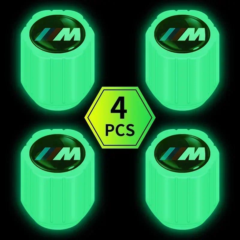 4pcs Car Tyre Valve Stem Luminous Caps Fluorescent Decor For BMW M Performance E36 E60 E90 X2 X1 X3 X5 E46 E39 E70 M3 M5 M6