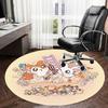 1pc Cute Hamster Characters Round carpet, Made of Polyester,Perfect for Decorating Office Chairs, Living Rooms,Vibrant Decorative Rug