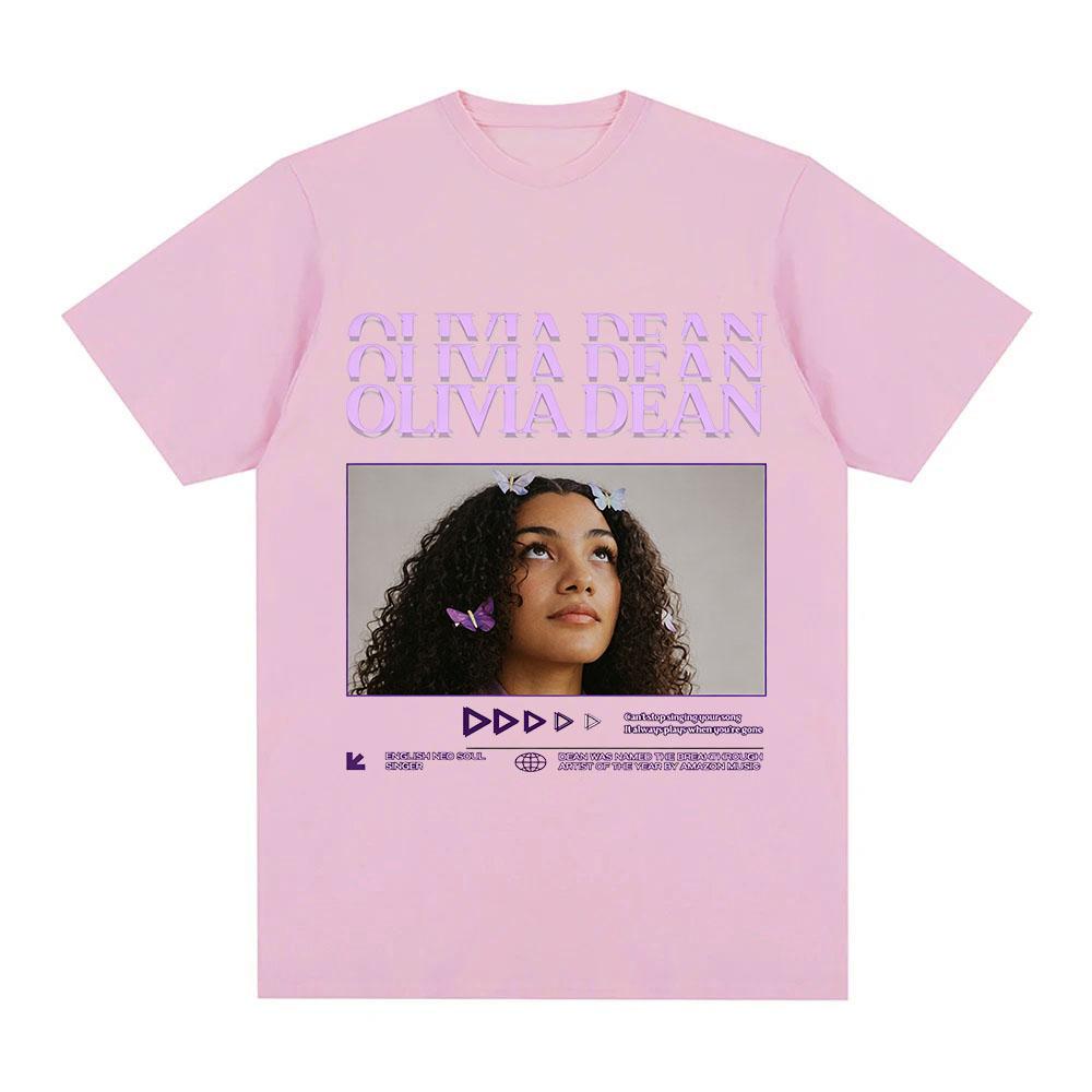Olivia Dean Graphic Print Tshirt 100 Cotton Tees Hip Hop Women and Unisex Casual Soft Streetwear Fashion Oneck Adult Tops Summer