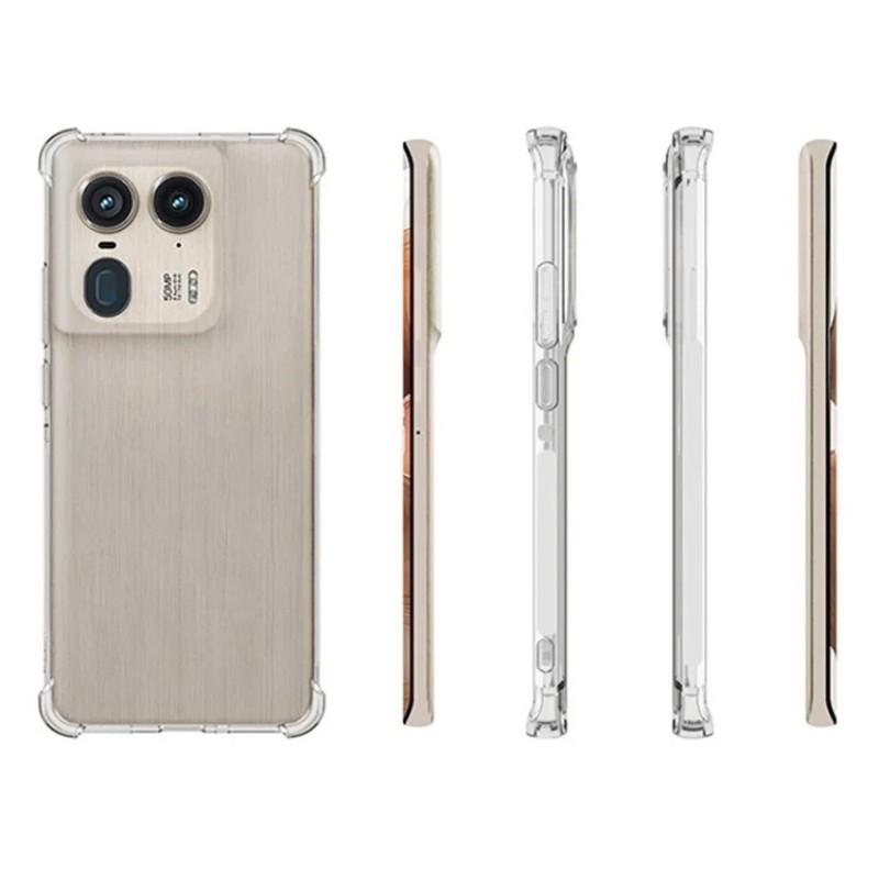 Dla Motorola Edge 50 Ultra 5G Pokrowiec na tył WANLONFENG Seria TM 2.0mm Przezroczysty Pokrowiec TPU na telefon (Duży otwór soczewki)