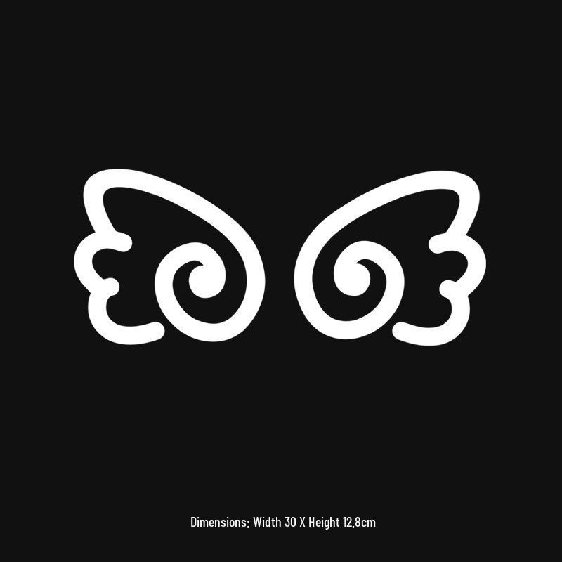 Reflective Cartoon Wing Sticker for Rearview Mirror, Tail, and Windshield