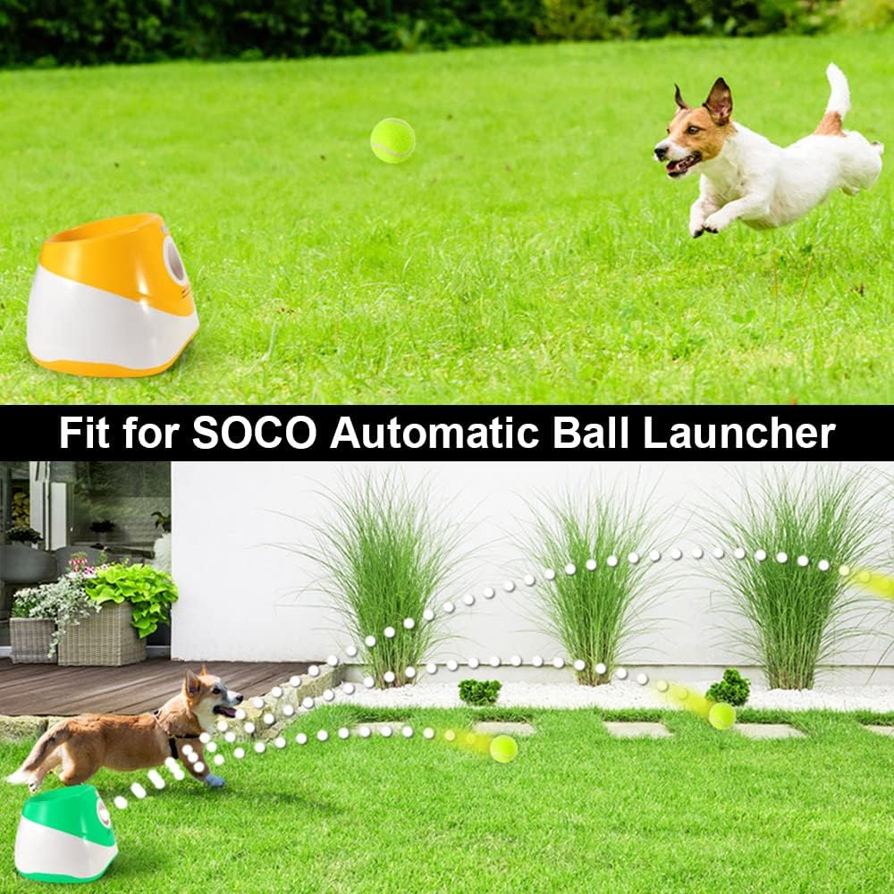 SOCO 16 Pack Small Tennis Balls for Pet Playing Fecth, 2 Inch Dog Training Tennis Balls for Mini Size Dogs, Interactive Dog Playing Balls Fits All 2