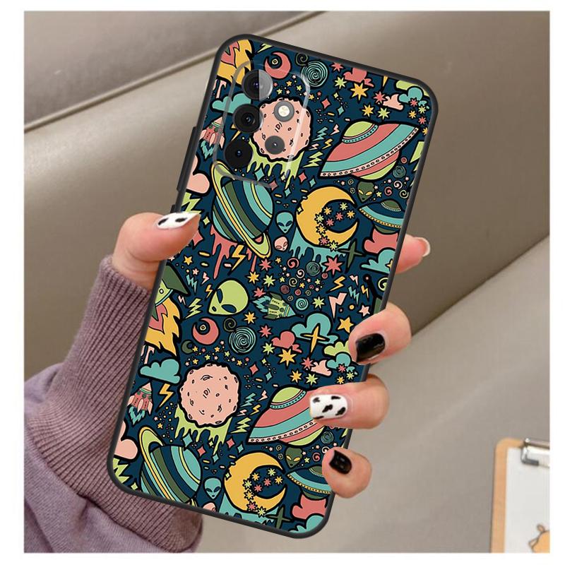 Cartoon Alien Case For Samsung Galaxy A35 A55 A15 A32 A12 A22 A52 A06 A54 A34 A14 A56 A36 A26 A16 A13 A53