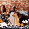 Halloween Witch Ghost Figurine with Candy Corn Pumpkin Decor Ghost Duck Halloween Resin Statue Halloween Decor