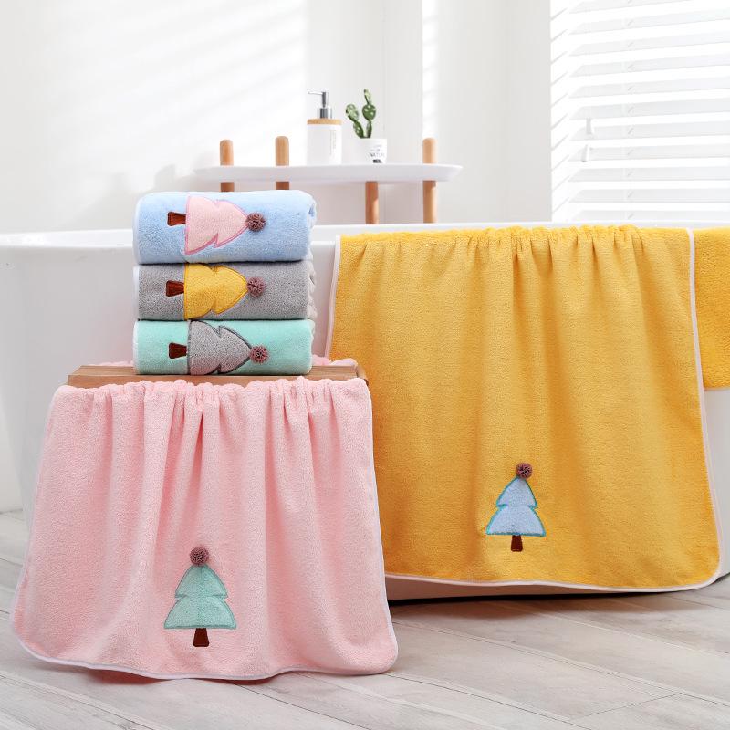 

Coral fleece towel set soft absorbent couple beach towel bath towel towel 35 * 75cm рожевий