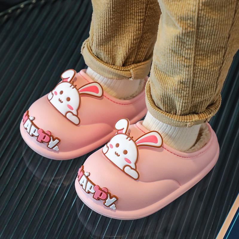 Children's Non-slip Winter Slippers - Warm Fur Princess Style for Girls