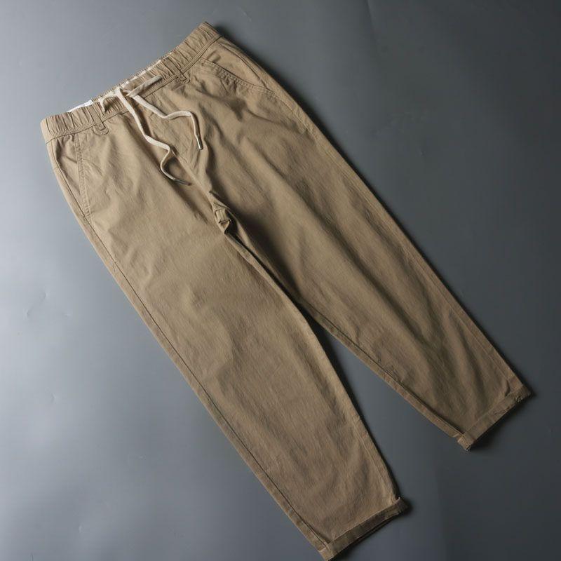 Men's Casual Pants for Export, Cut Label Linen Pants, Autumn Thin Breathable Straight Loose Simple Cotton-Linen Pants