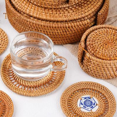 Ręcznie robione podkładki rattanowe Izolacyjne podkładki pod gorące naczynia Maty na stół kuchenny z ceramiczną inkrustacją Dekoracyjne podkładki na stół do jadalni Bar