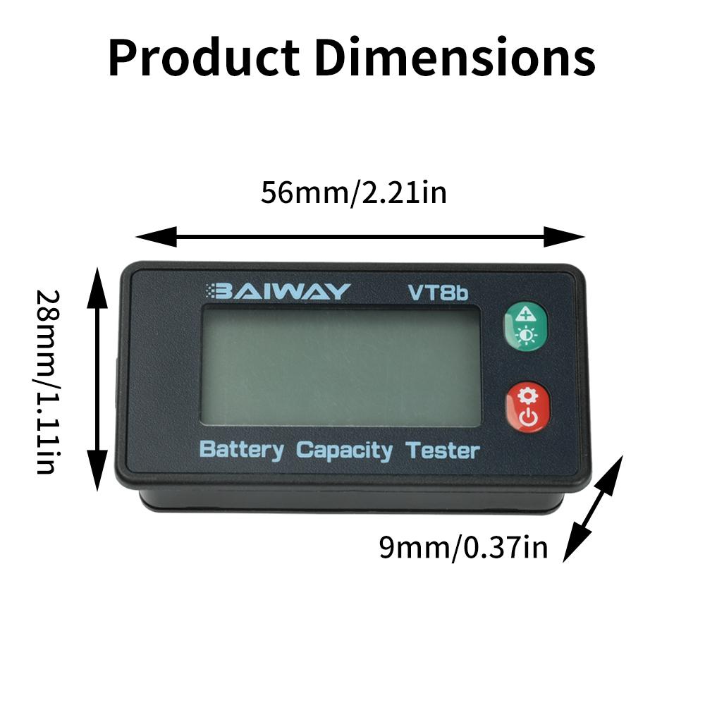 DC Battery Voltmeter DC 8V-100V Capacity Indicator Meter Lithium LiFePO4 Lead-acid Battery Tester for Car Tool