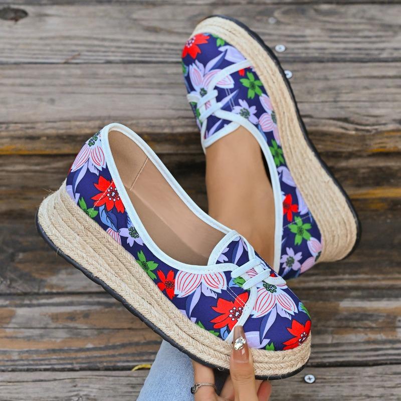 Fashion Summer Women's 2025 New Cloth Shoes Soft-soled Breathable Single Shoes