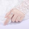 Qiao Lan Xuan Cherry Blossom Diamond-Studded Silver Adjustable Ring - Korean & Japanese Style for Women and Students