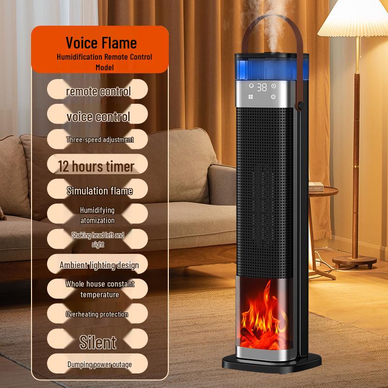 Smart Voice-Controlled PTC Heater & Humidifier with Simulated Flame