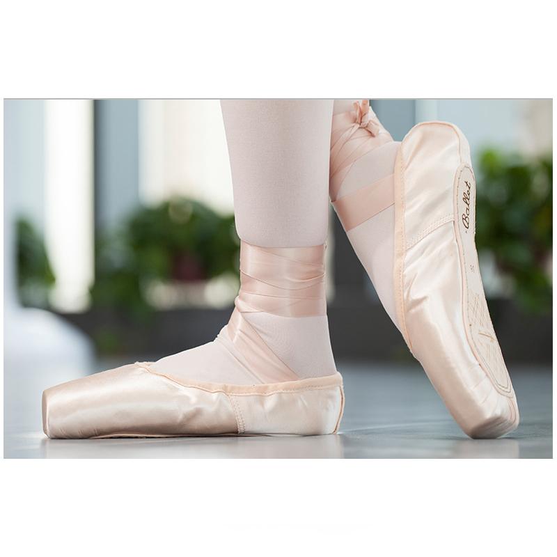 Ballet Dance Shoes Women's Toe Shoes Lace Up Satin Dance Shoes Flat Bottom Ballet Pointed Toe Shoes