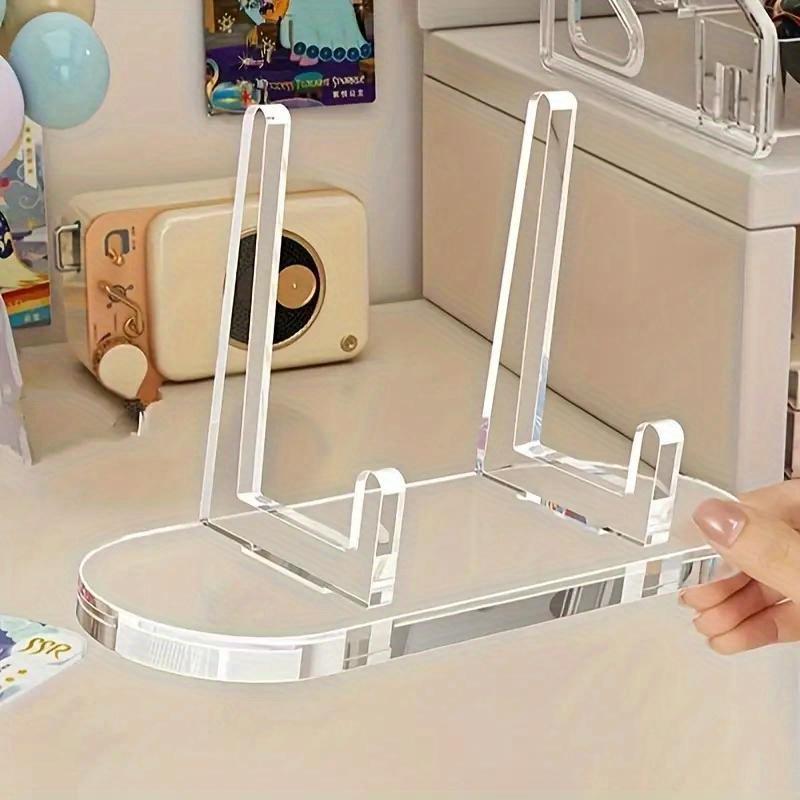 5pcs Clear Acrylic Mini Card Holders Elegant Stand Display Racks for CDs, Music Albums, and Collectibles Ideal for Home, Kitchen, and Record Store