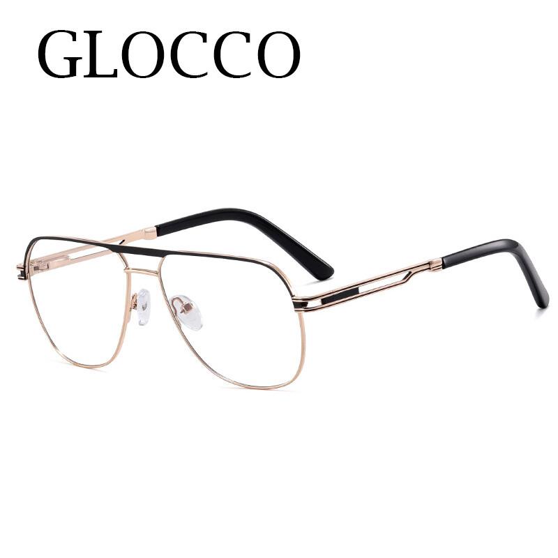 Anti Blue Light Myopia Pilot Glasses Men Metal Frame Blue Light Blocking Oval Prescription Eyewear Minus Diopter