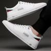 Summer breathable soft sole white shoes, casual men's shoes, versatile and fashionable lace up men's trendy men's shoes