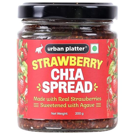 Клубничный чиа-спред Urban Platter, 200 г [изготовлен из настоящей клубники и подслащен агавой]