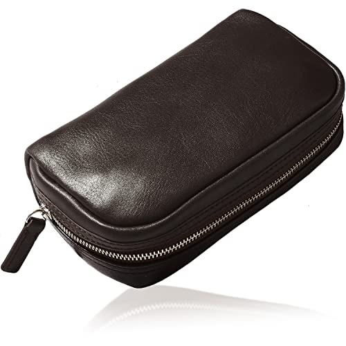 BLUE SINCERE Square Pouch, Genuine Leather, Men s and Women s, Rectangular, Gusseted, Large Capacity, Freestanding, Gadget Case, Makeup Pouch, Leather