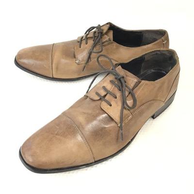BOSTONIAN Vollleder Oxford Herren 11.5M 29.0-29.5 Braun Kappe(GEBRAUCHT)