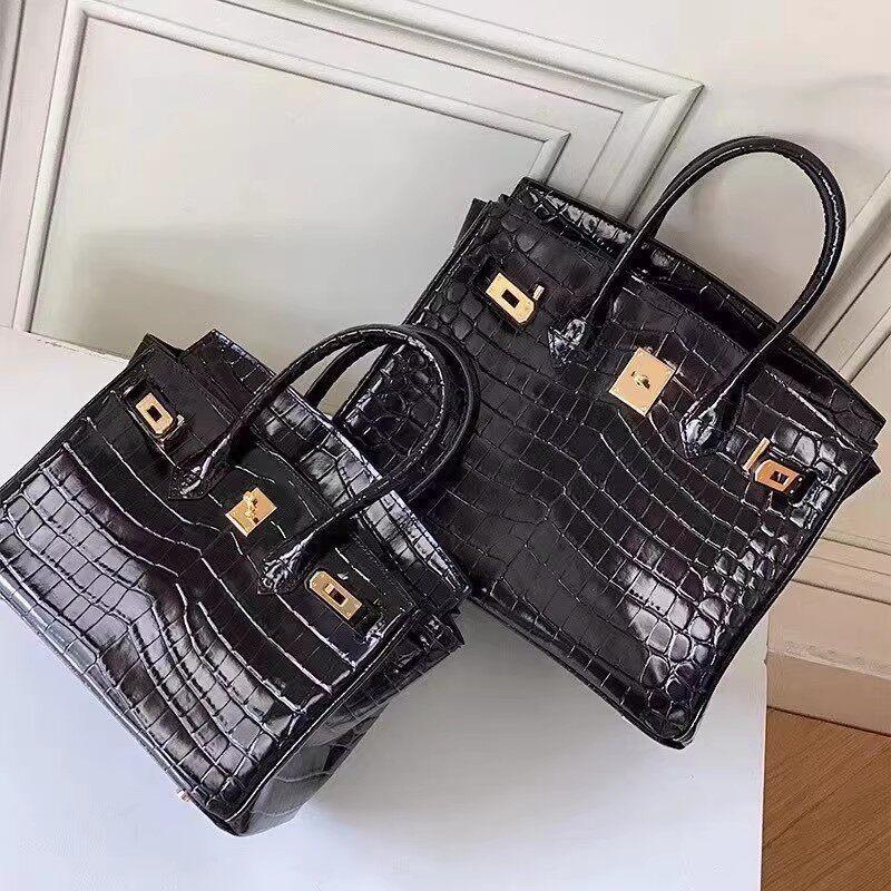 Borsa Tote di Lusso in Pelle di Coccodrillo Grande Capacità Borsa a Spalla da Donna 2026