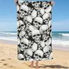 1PC Gothic Skull Design Print Beach Towel Quick-drying Towel Suitable for Seaside Pool Camping Vacation and pool A Cool Gift