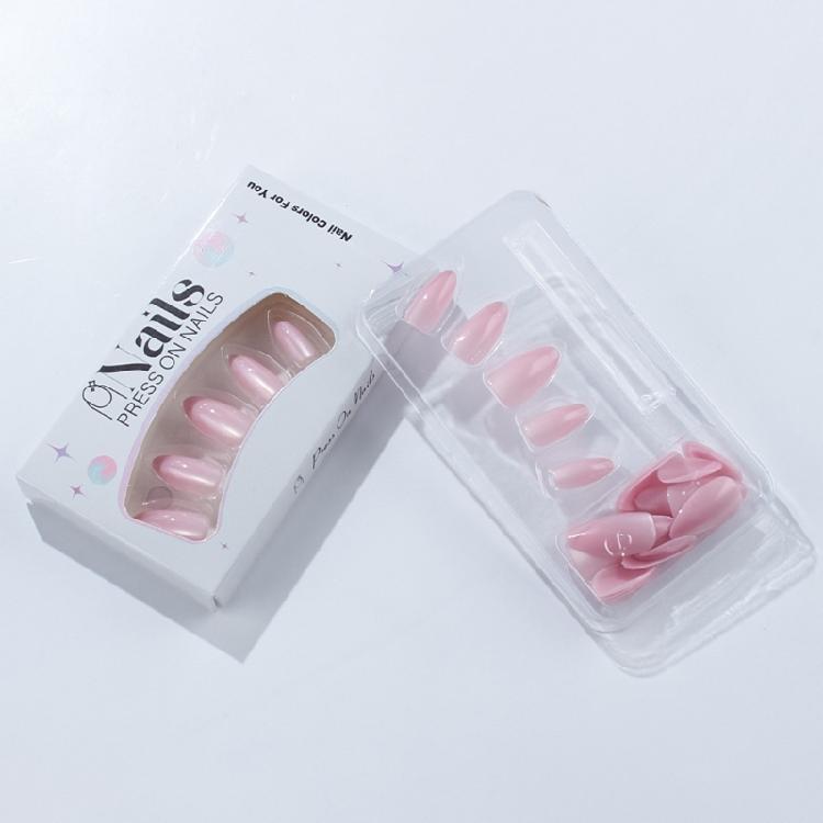 30 Pieces Reusable Faux Nail Pink Cats Eye Effect Almond Shape Press On Nail For Various Occasions