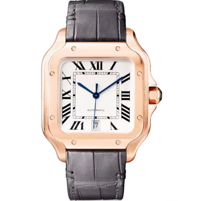 

Men s Women s 904L Stainless Steel Automatic Machinery Leather High Quality Gold Silver Brand Watches Relogio Feminino