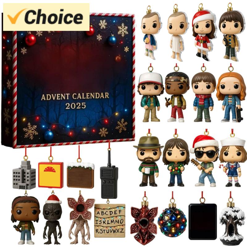Stranger Christmas Set - 2d Acrylic Ornament & Collectible Advent Calendar | The Ultimate Fan Bundle for Exclusive Tv Show Merch