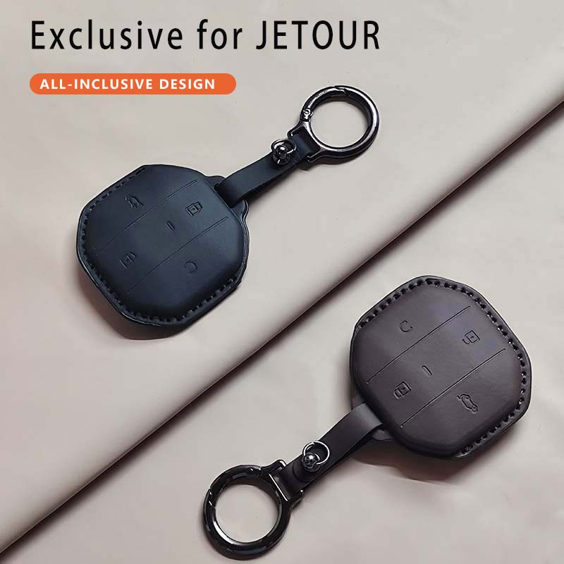 Car Remote Key Case Cover for Jetour Freer Freedom T2 Freer Traveller T1 2025+ Leather Keychain Shell Protector 1set Accessories