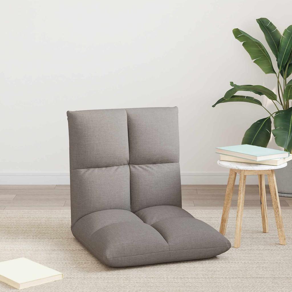Adjustable Footstool Beige Fabric