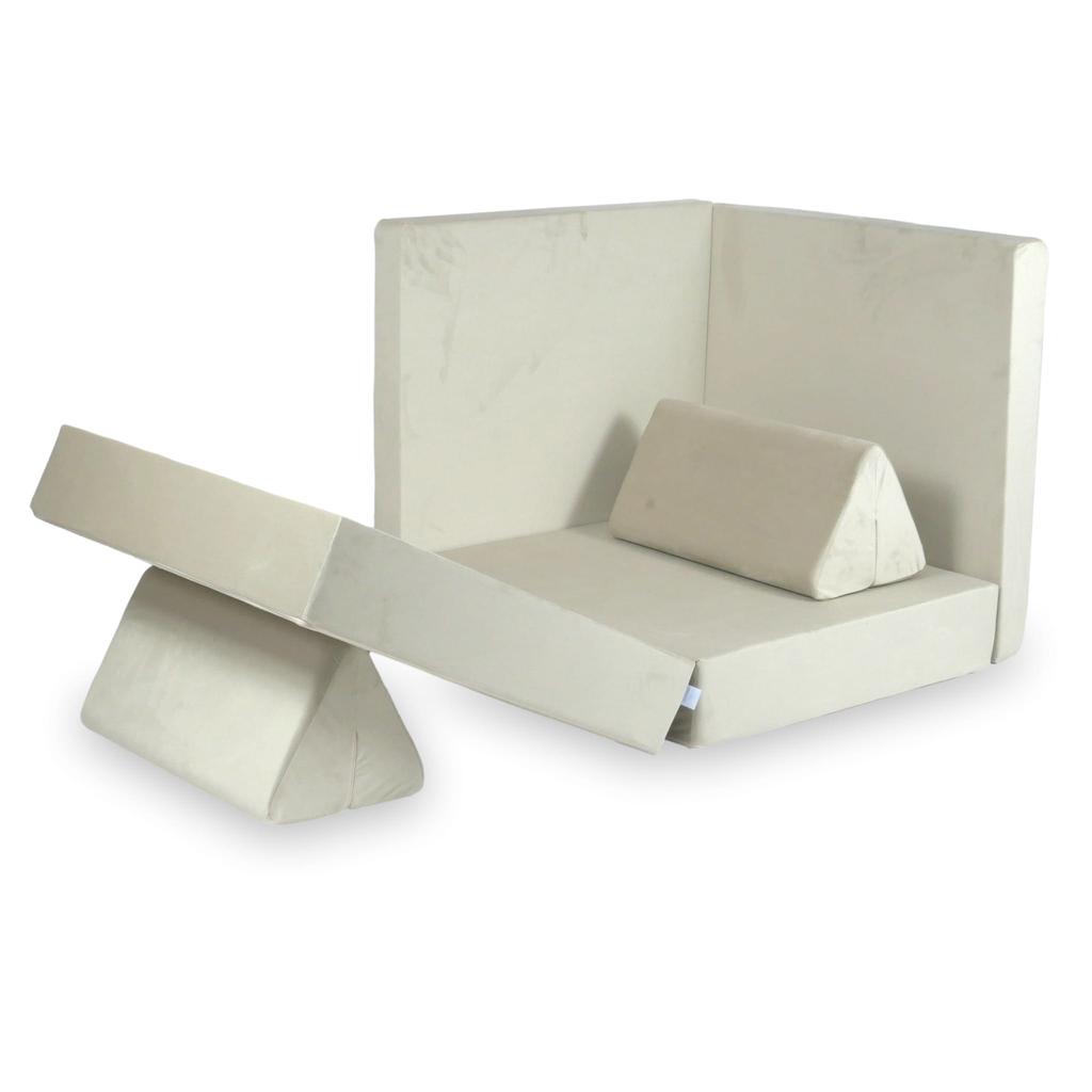 Montessori Comfort Velvet Ecru Play Sofa
