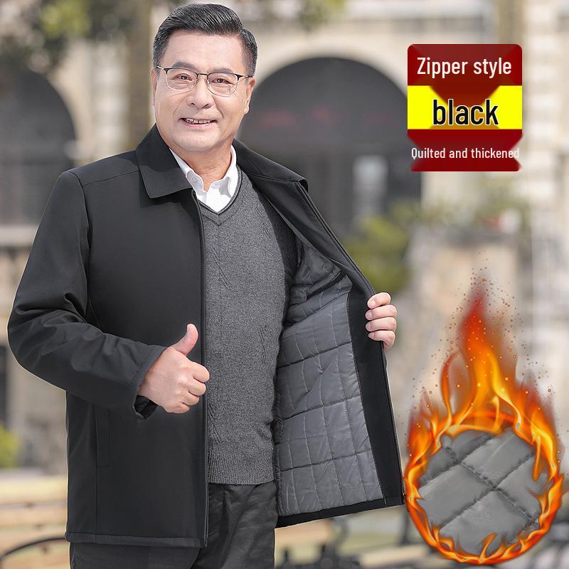 Middle-Aged and Elderly Men's Spring and Autumn Jacket – Ideal for 70-80-Year-Old Grandpa.