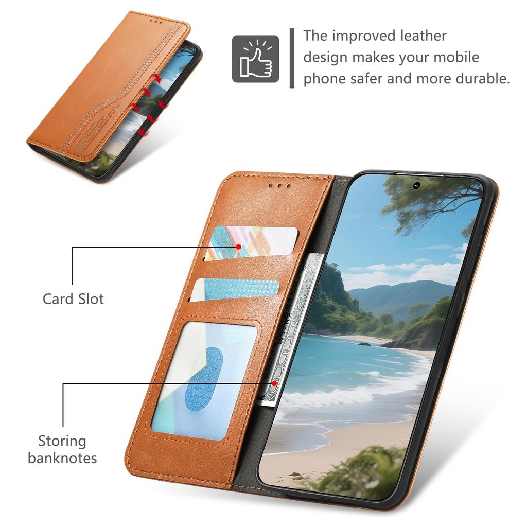 For Motorola Moto G86 5G Case Wallet Tri-Color Stitching Leather Phone Cover with Elastic Wristband