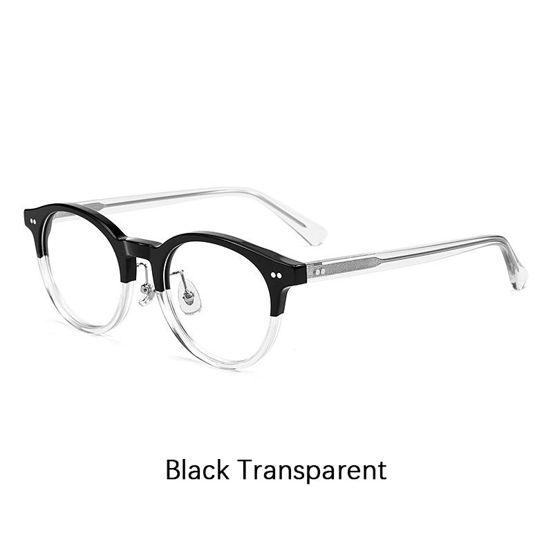 Vintage Round Acetate Glasses Frame Men business Casual Decorative Eyeglasses Women Retro Trend Luxury Brand Fashionable Eyewear
