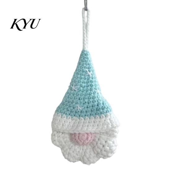 Faceless Gnome Decorations Hand Crochet Christmas Ornaments, Knitted Hanging Decorations, Small Tree Charms Yarn Elf Pendants for Home Door Car Decor