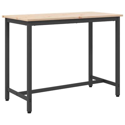Natural Table 100 X 50 X 77 Cm Engineered Wood and Steel