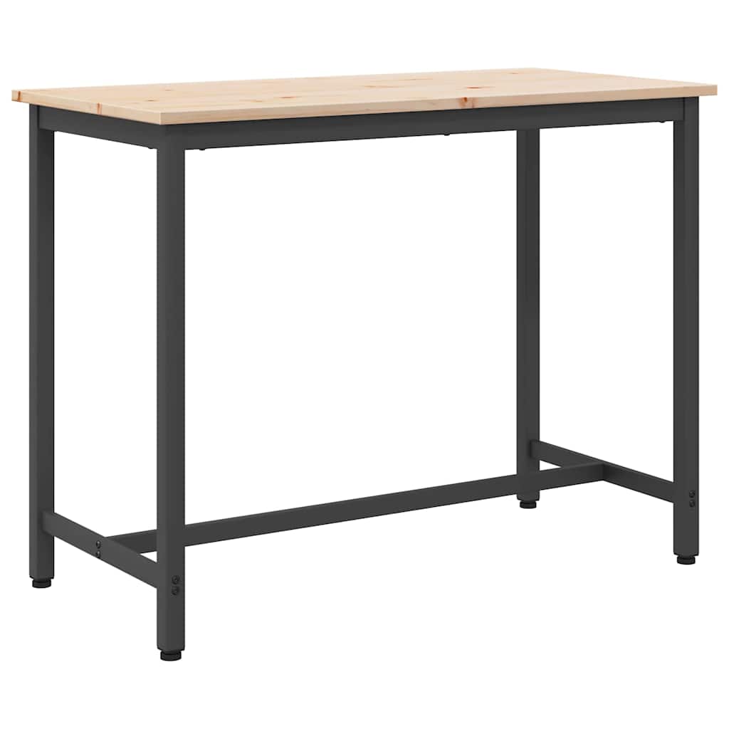 Natural Table 100 x 50 x 77 cm Engineered Wood and Steel