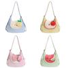 Fashion Lunlun Moon Shape Canvas Crossbody Bag For Casual Travel Women