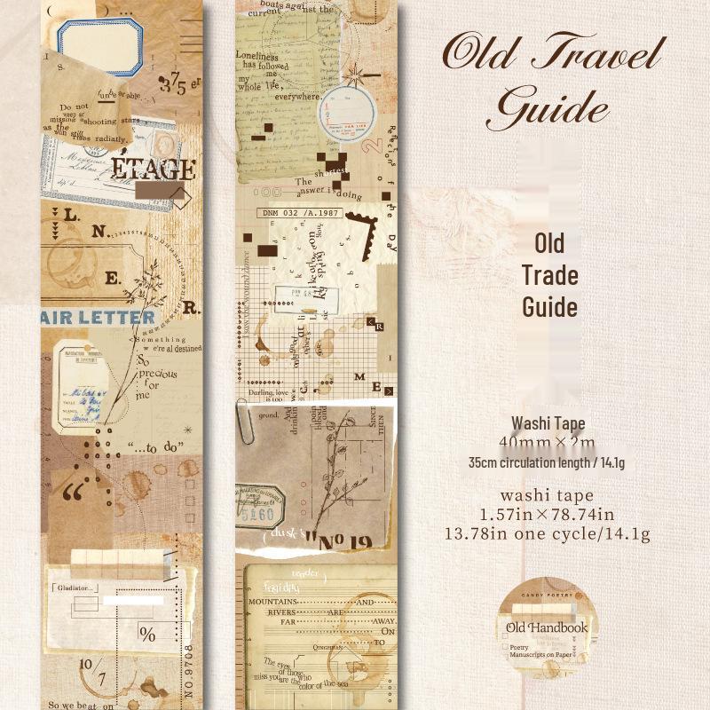 Poetic Retro Washi Tape Journal Collage Set - 6 Designs