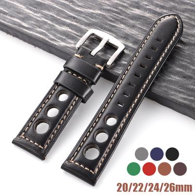 Cowhide Watch Strap Vintage Genuine Leather 20mm 22mm 24mm 26mm Watchband Women Men Watch Band for Seiko Belt with Pin Buckle