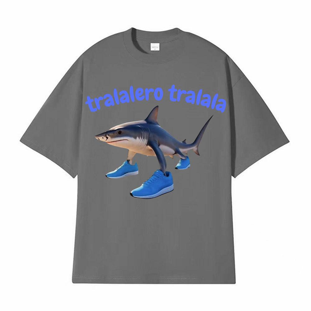 2025 Summer Tralalero Tralala Funny Shark Meme T-shirt Gifts Men Wen Fashion Gothic Vintage T-shirts Male Casual Humor T Shirt