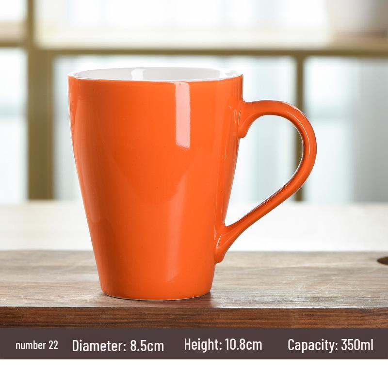 Korean Style Candy Color Ceramic Cup - Engraved Coffee, Juice, Milk Mug, Perfect Home Gift