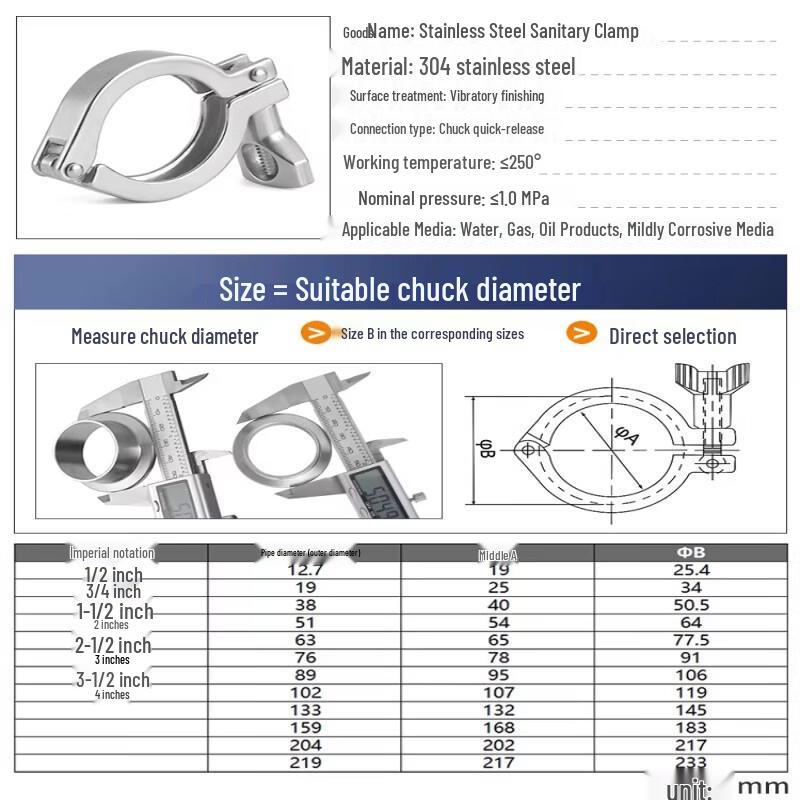 Yonggu 304 Stainless Steel Heavy-Duty Quick Clamp