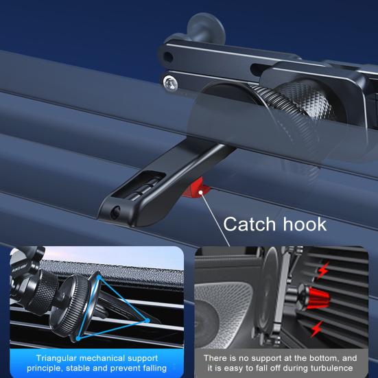 Alloy Mini Car Auto-Lock Bracket Secure Foldable Sleek Design Sturdy Long Lifespan Phone Holder