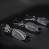 New Frameless Myopic Glasses Gray Frame Eyeglasses Men Women Rimless Super Light Frame Myopia Glasses 100 ~ 400 Degrees