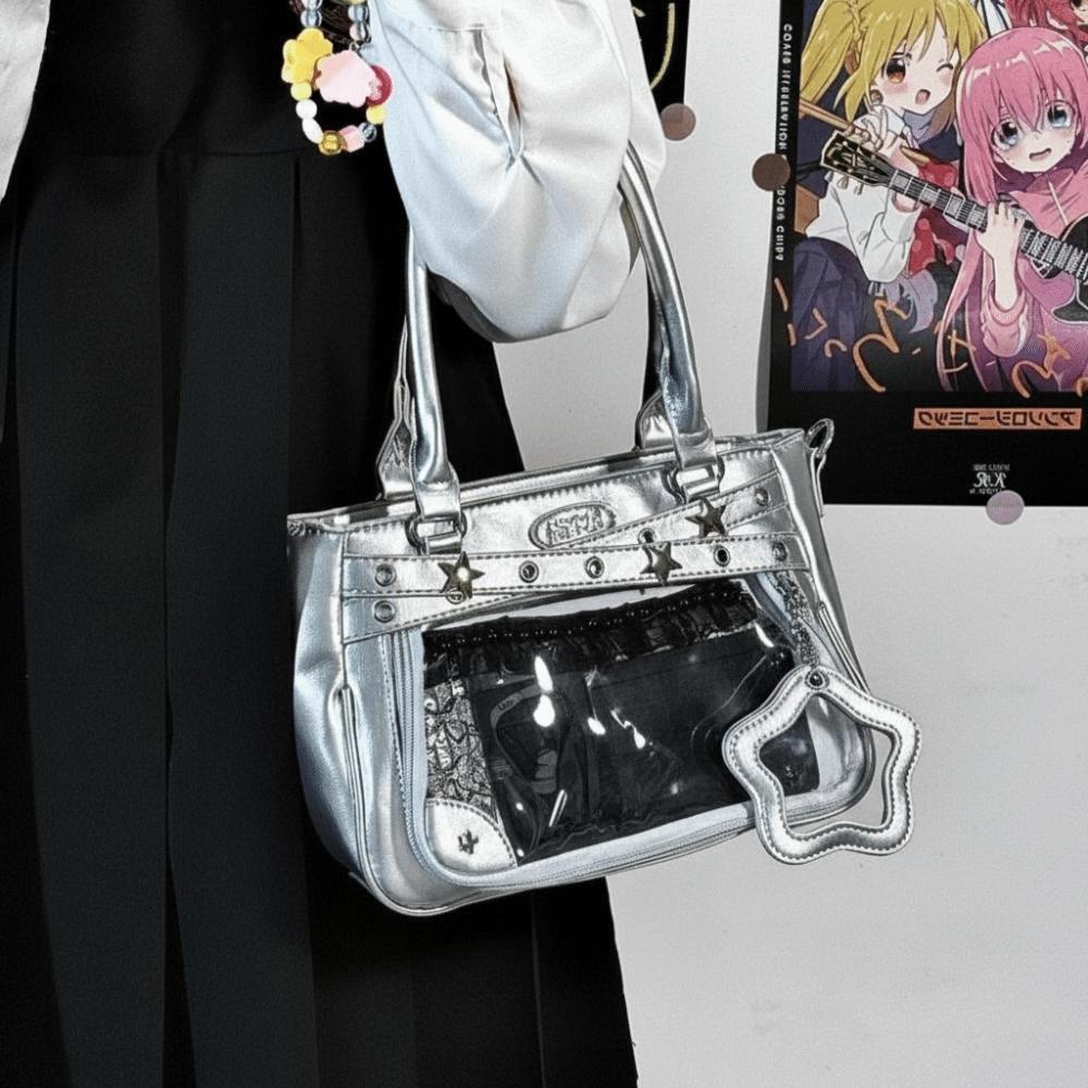 Y2K Hvězda Itabag Nylon PVC Průhledná Taška přes rameno Kreativní JK Uniforma Kabelka Pánská